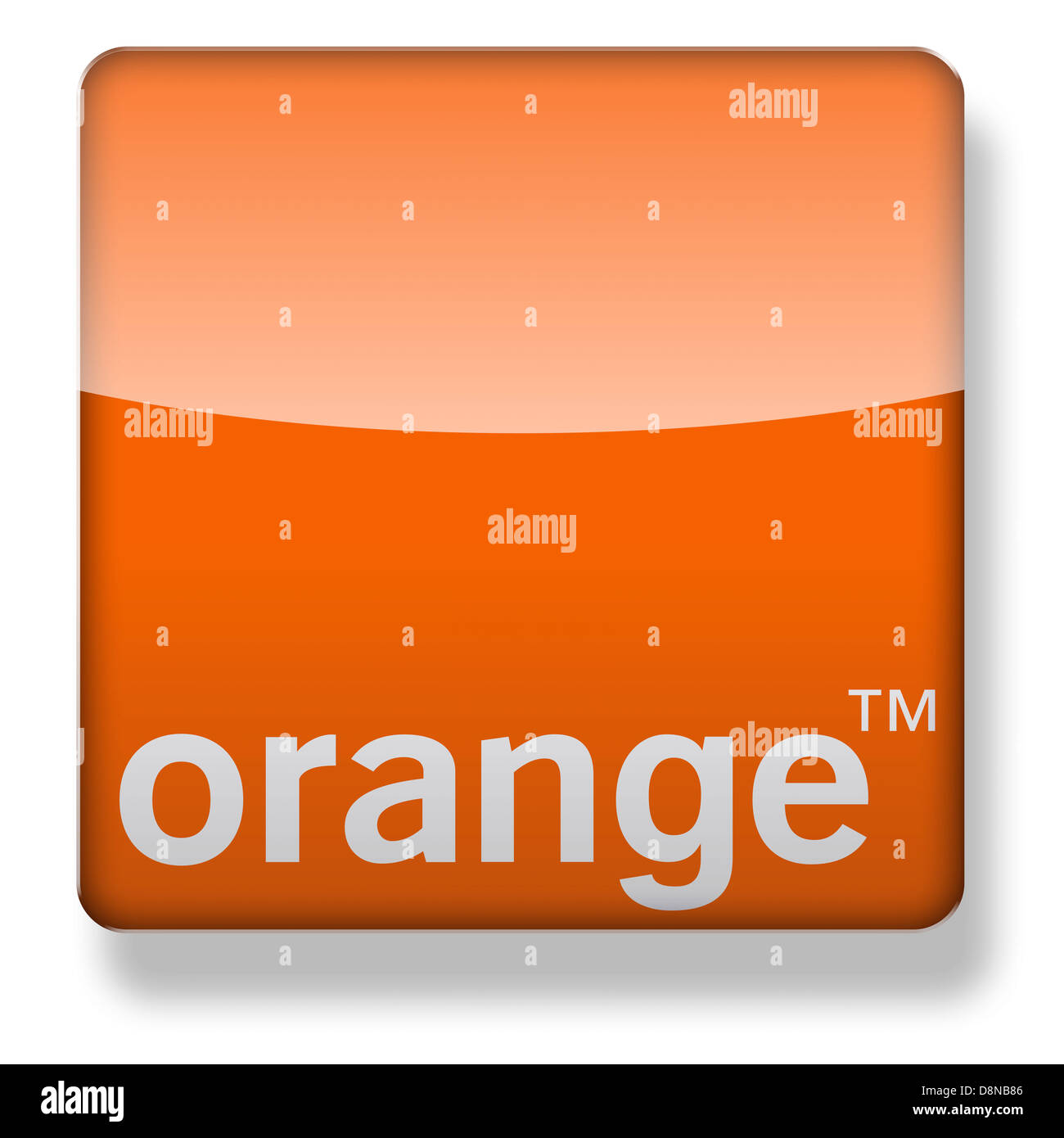 Logo orange comme une icône de l'application. Chemin de détourage inclus. Banque D'Images