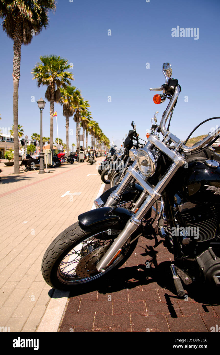 Meetup Harley Davidson, Harley Davidson bikers réunion à Fuengirola, Malaga, Espagne. Banque D'Images