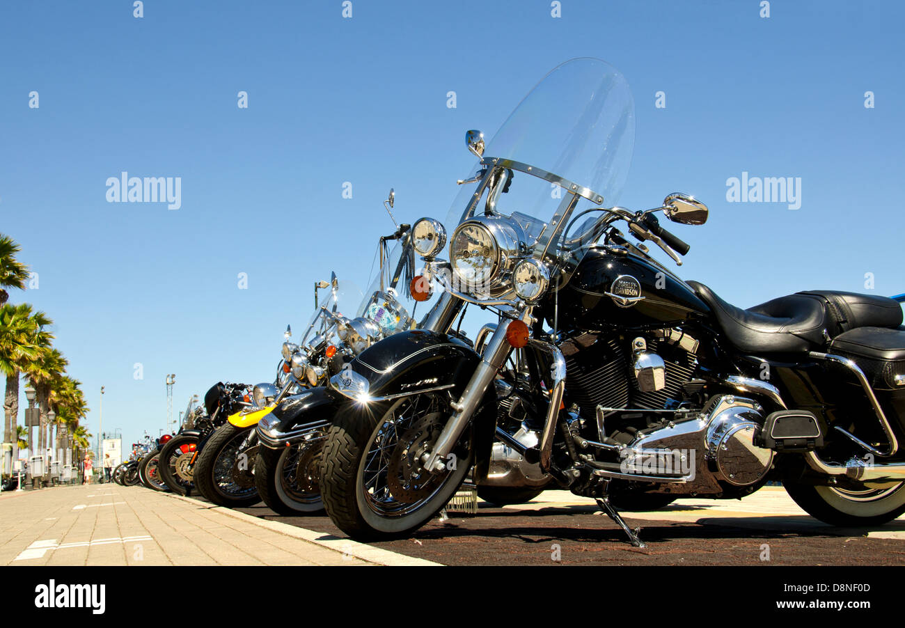Meetup Harley Davidson, Harley Davidson bikers réunion à Fuengirola, Malaga, Espagne. Banque D'Images