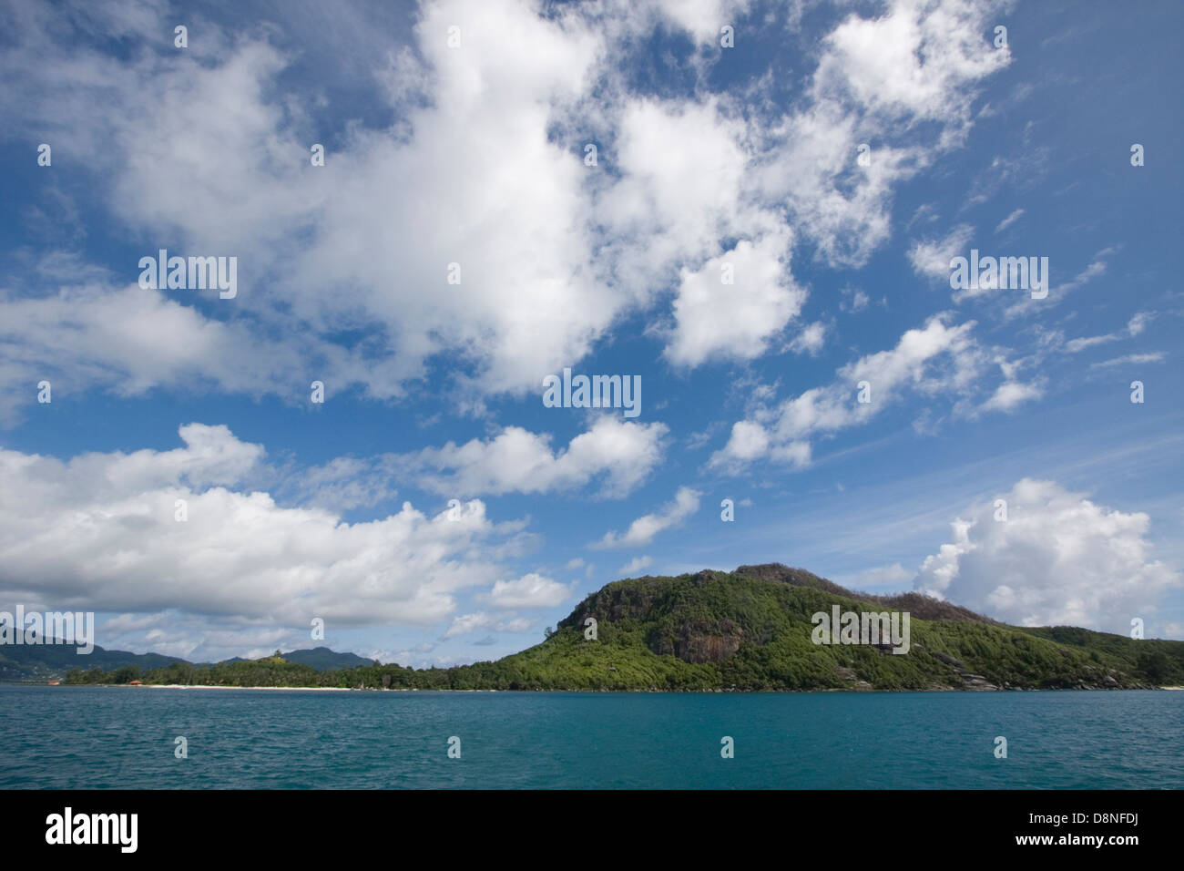 Paysage des Seychelles. Banque D'Images