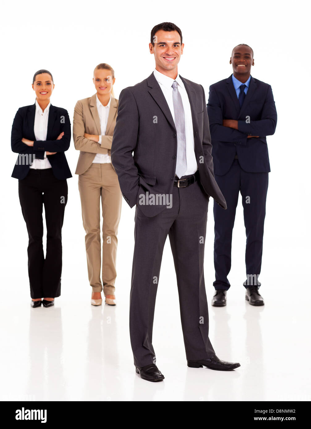 Groupe de gens d'affaires pleine longueur isolated on white Banque D'Images