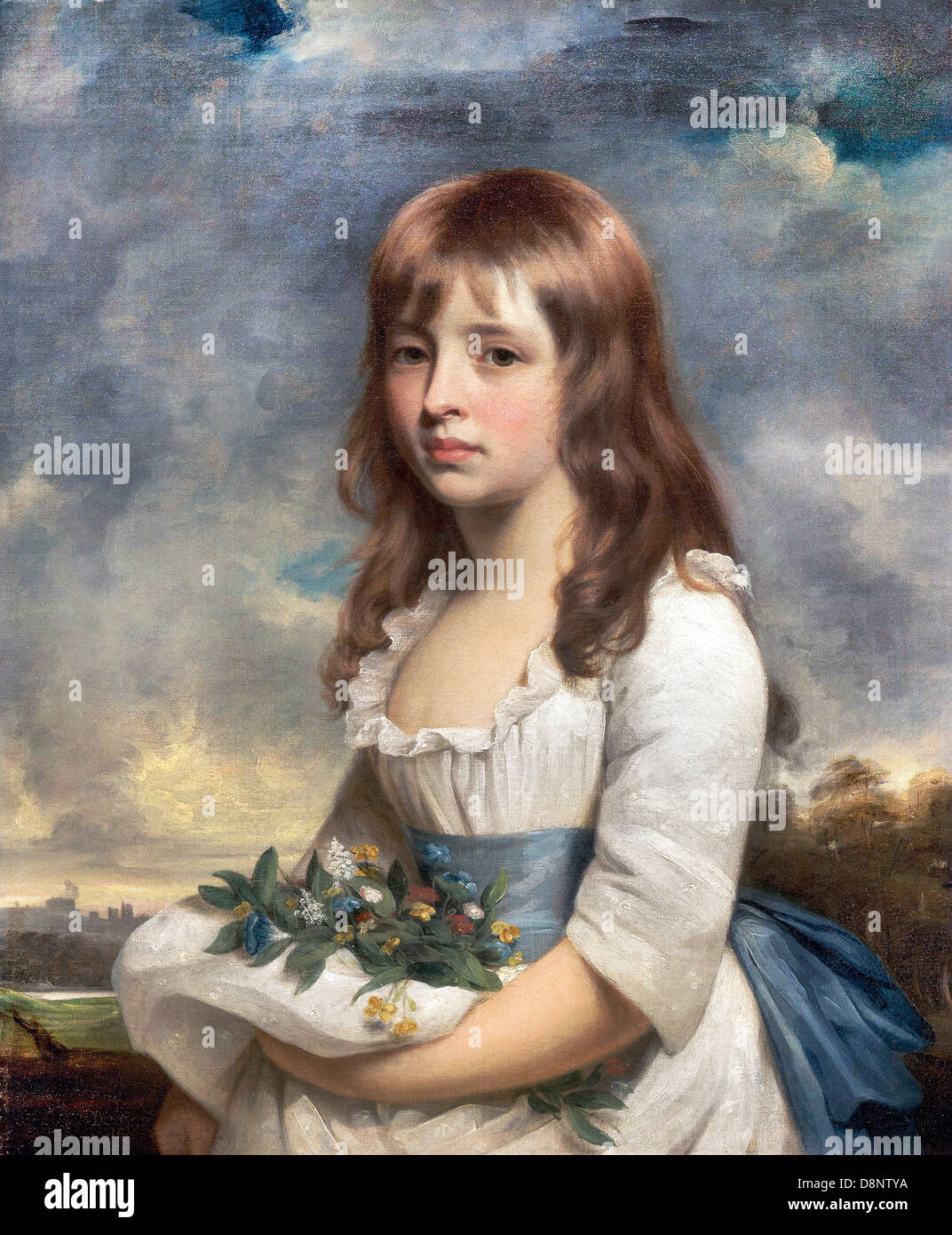 Sir William Beechey, Portrait d'une fille. Circa 1790. Huile sur toile. Yale Center for British Art, New Haven, Connecticut, USA. Banque D'Images