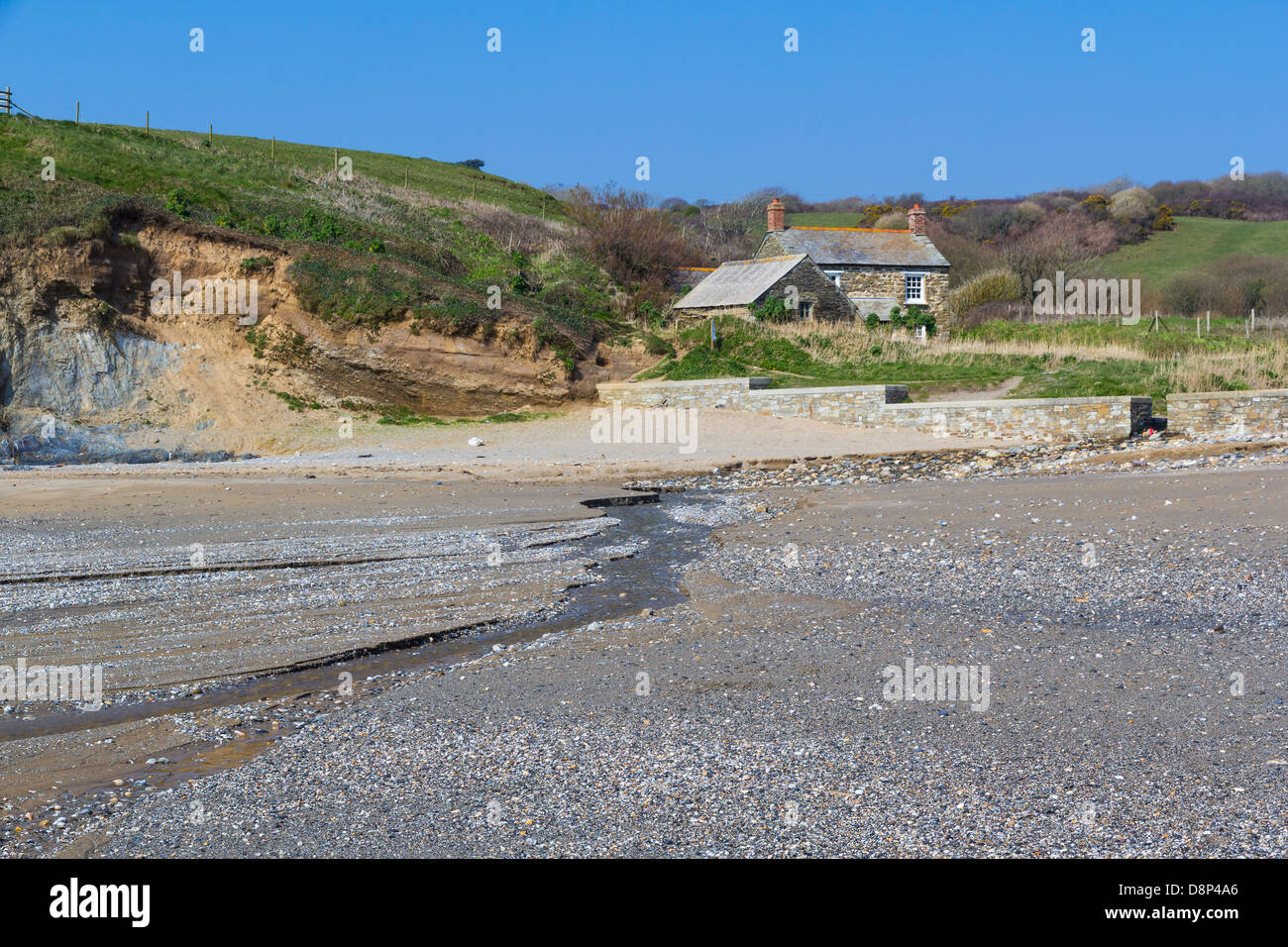 Hemmick Beach sur la côte sud de Cornwall England UK Banque D'Images