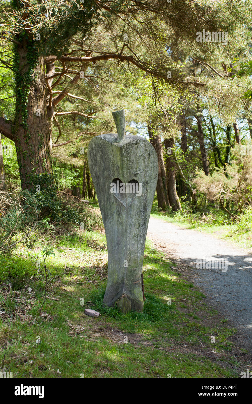 La sculpture sur bois à WebbersPost Somerset Exmoor Banque D'Images