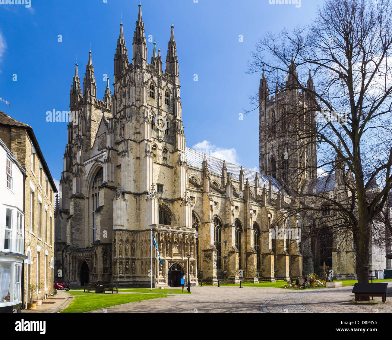 Le grand style gothique La Cathédrale de Canterbury, Kent England UK Banque D'Images