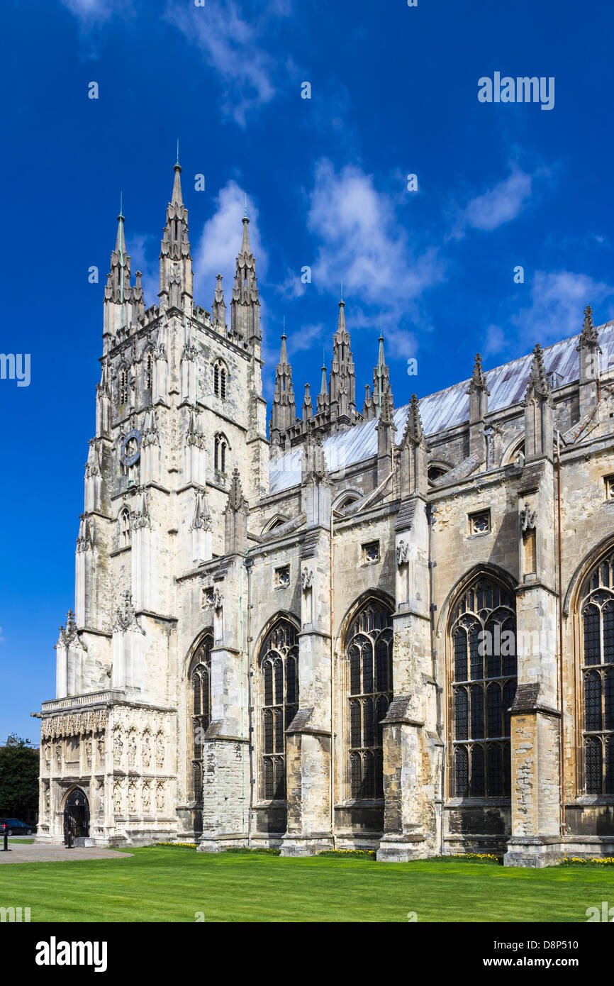 Le grand style gothique La Cathédrale de Canterbury, Kent England UK Banque D'Images
