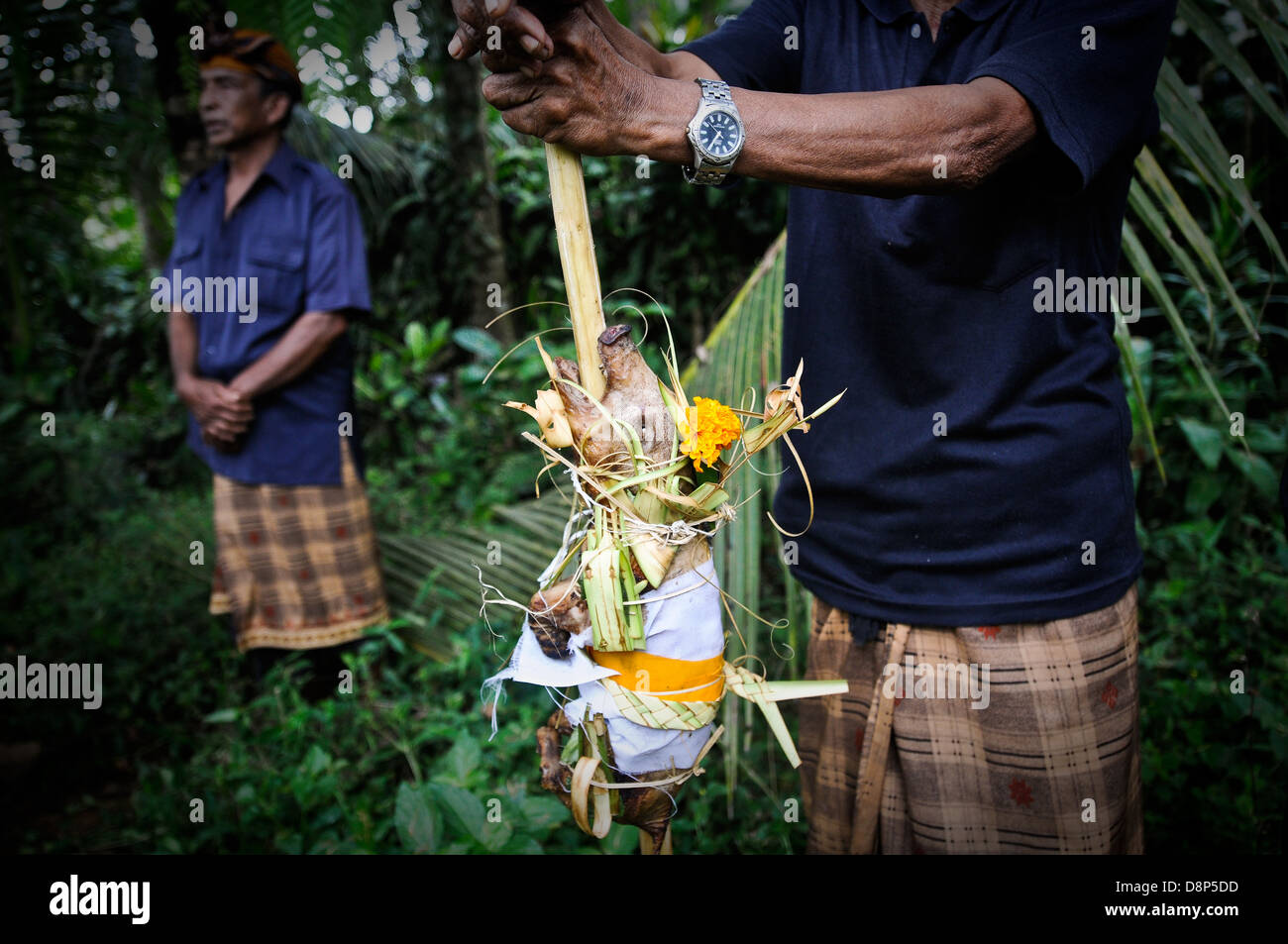 Les rituels hindous sur l'île indonésienne de Bali. Banque D'Images