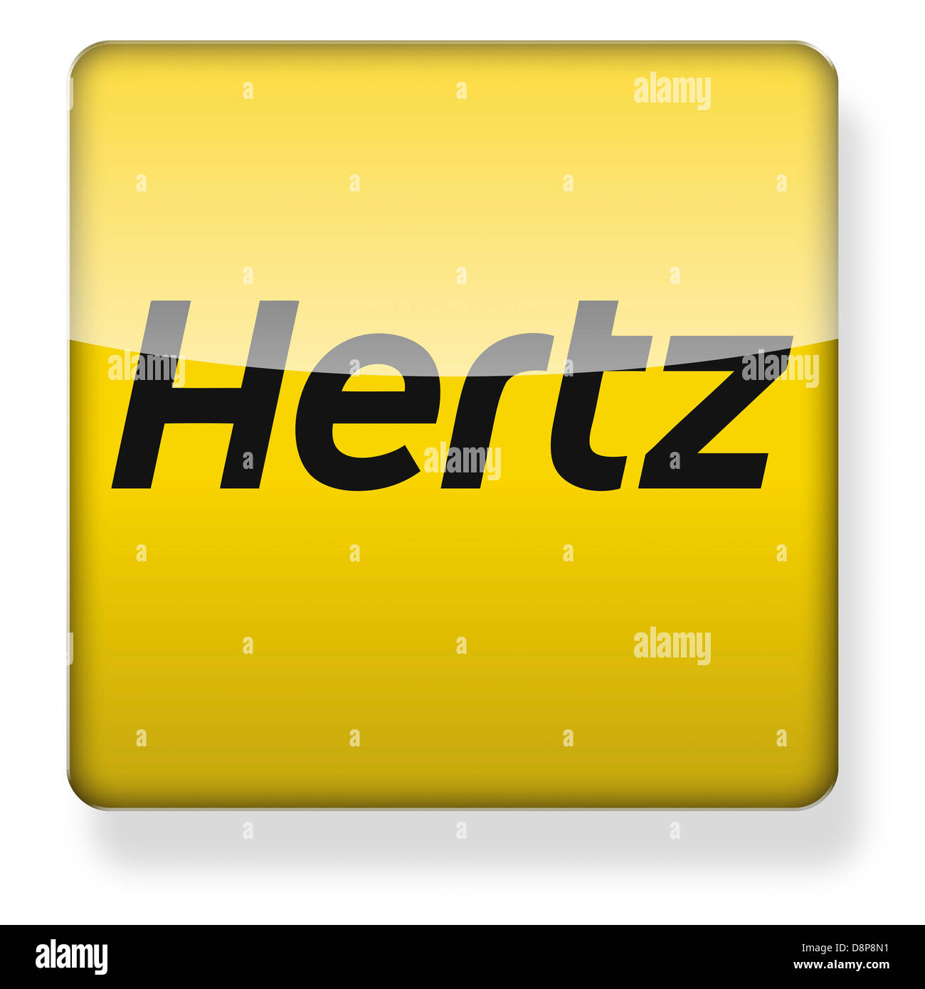 Hertz location de voiture logo comme une icône de l'application. Chemin de détourage inclus. Banque D'Images