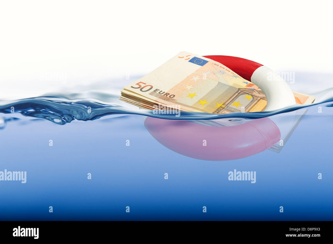 La noyade de sauvetage de l'Euro - Adobe RVB Banque D'Images
