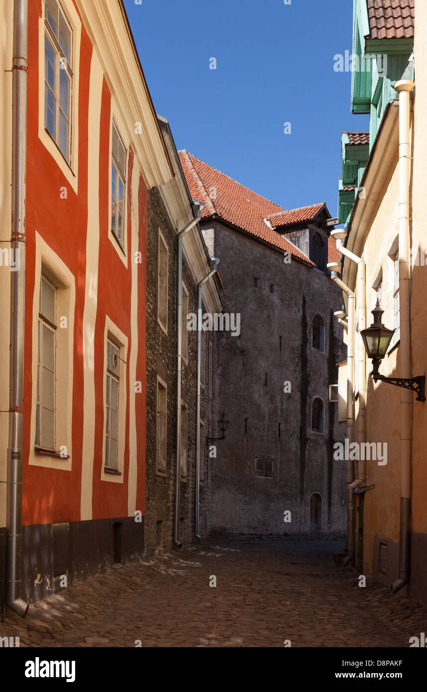 Tallinn fragment de rue colorés Banque D'Images