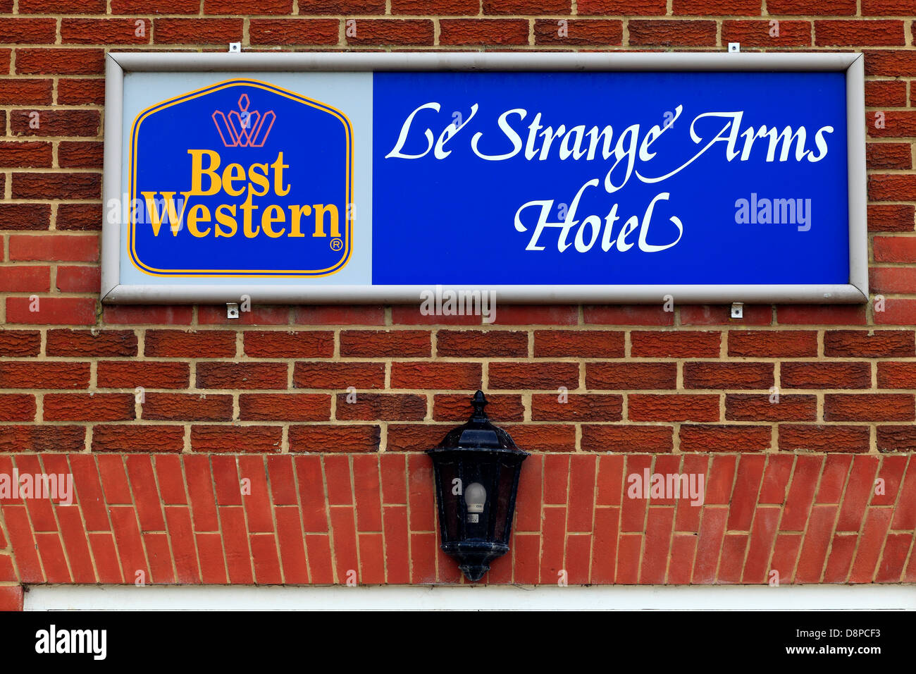 Old Hunstanton, Le Strange Arms Hotel, Best Western, Norfolk, Angleterre, Royaume-Uni, la chaîne logo sign Banque D'Images