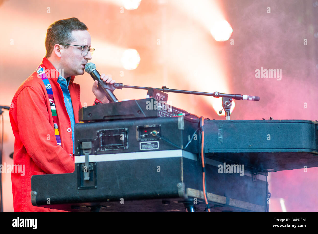 Moscou, Russie. 1er juin 2013.Alexis Taylor (Hot Chip) jouant sur Moscou Ahmad Tea Music Festival. Moscou, 1 juin, 2013 : Crédit d'Alyaksandr Stzhalkouski/Alamy Live News Banque D'Images