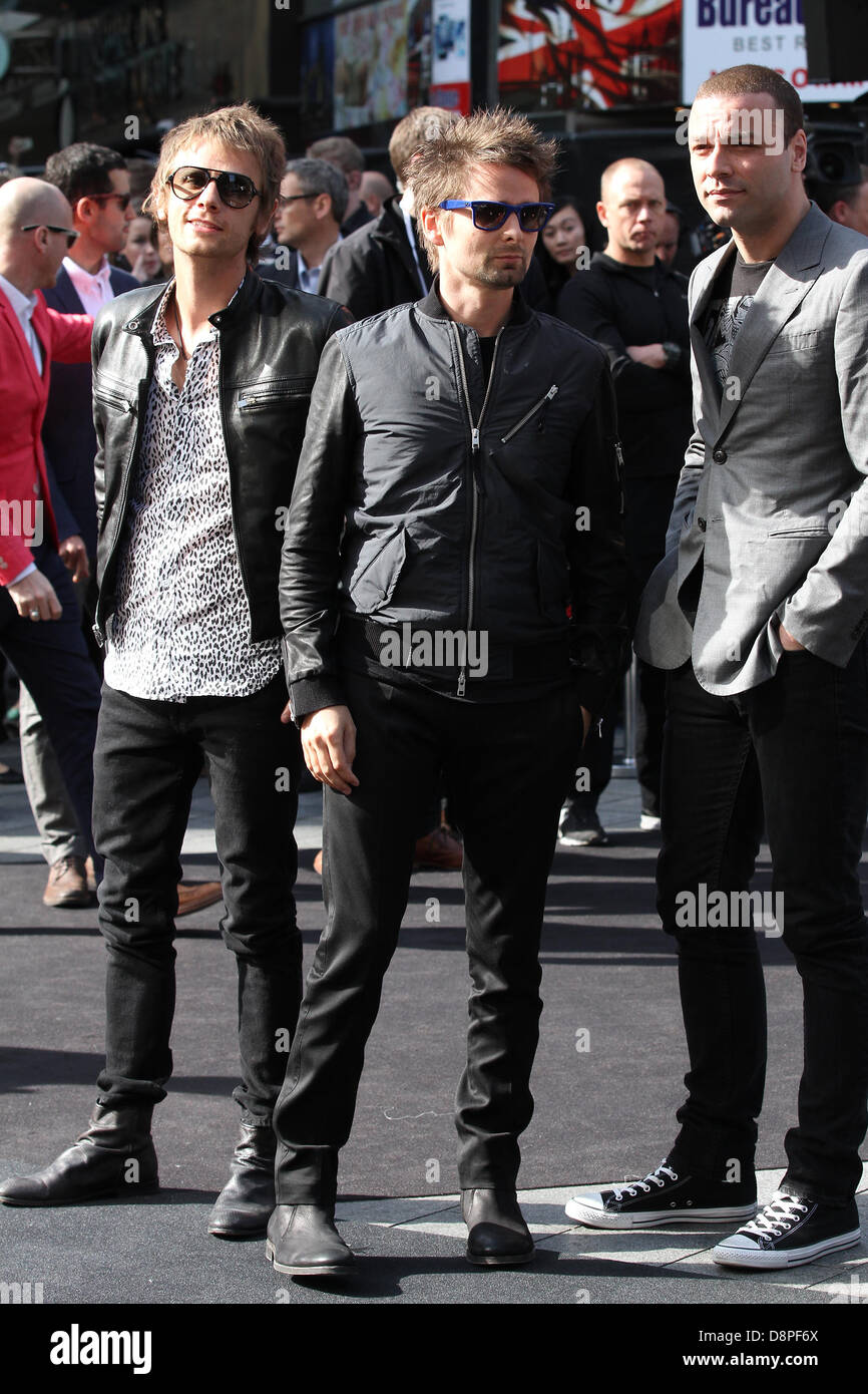 Londres, Royaume-Uni. 2 juin 2013. Dominic Howard , Matt Bellamy et Chris Wolstenholme assister à la World War Z première mondiale à l'emp Banque D'Images