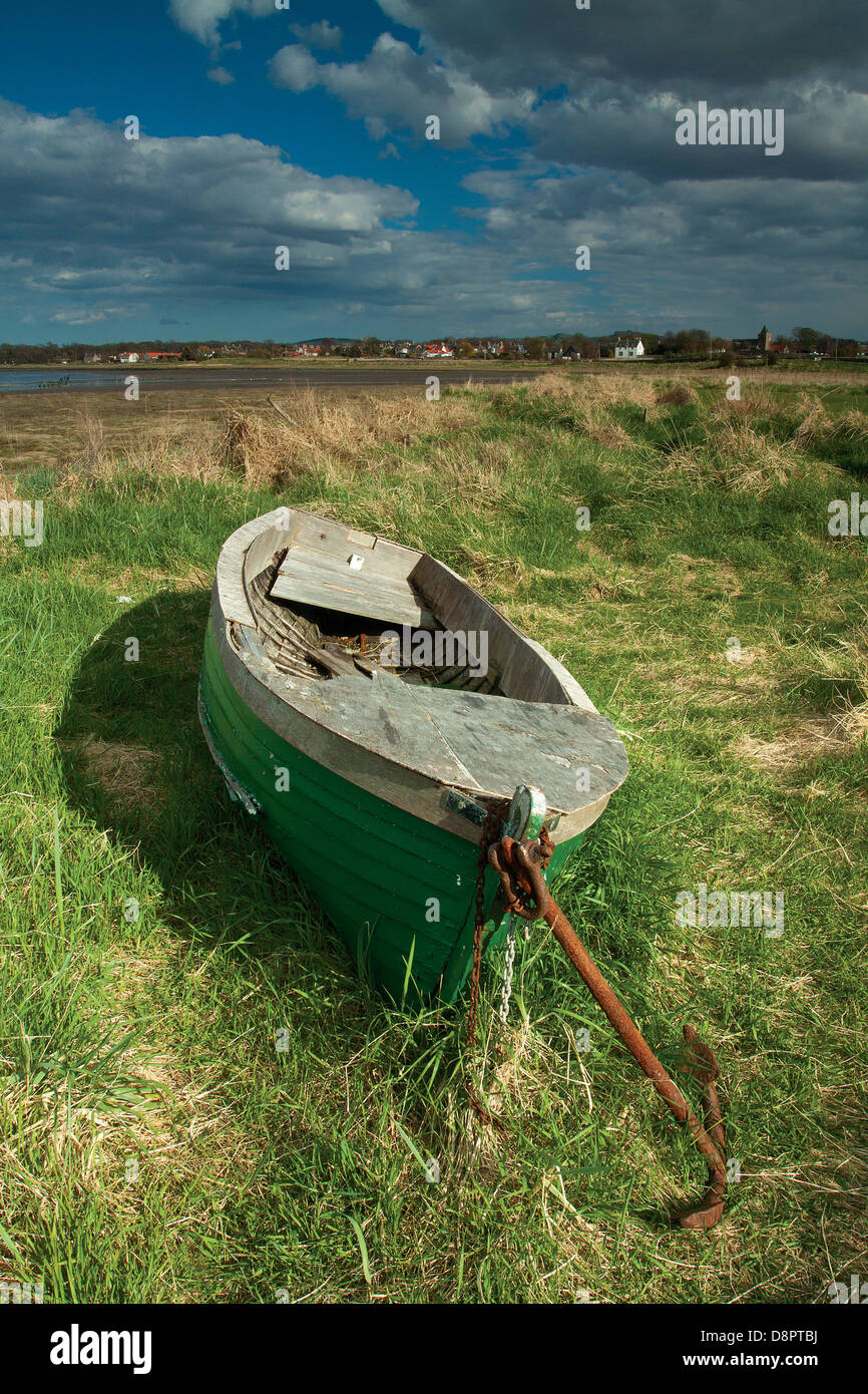 Bateau en bois à Aberlady Bay, Aberlady, East Lothian Banque D'Images