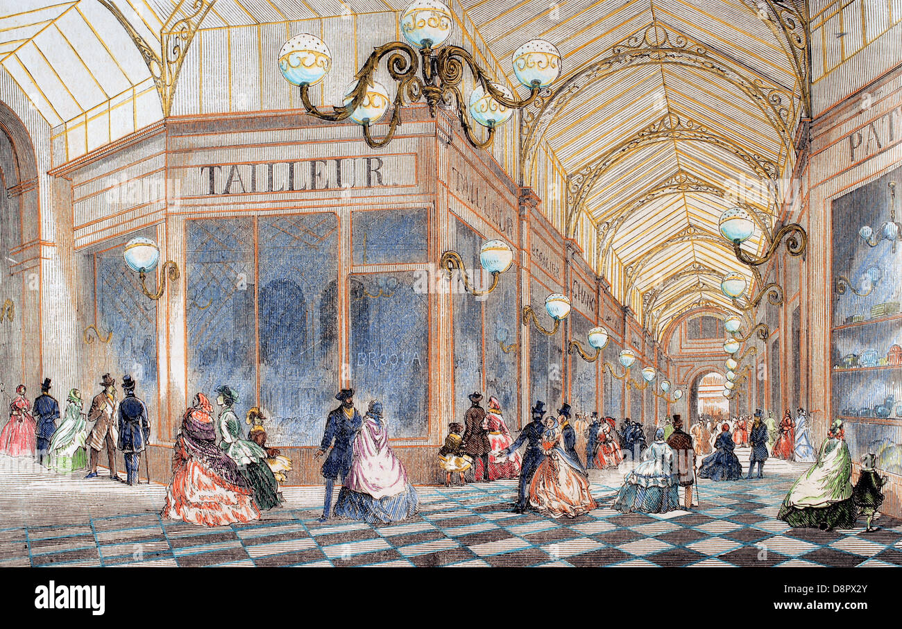 La France. Paris. 19e siècle. Passage de tourbières. Gravure de l'Illustration, 1860. De couleur. Banque D'Images