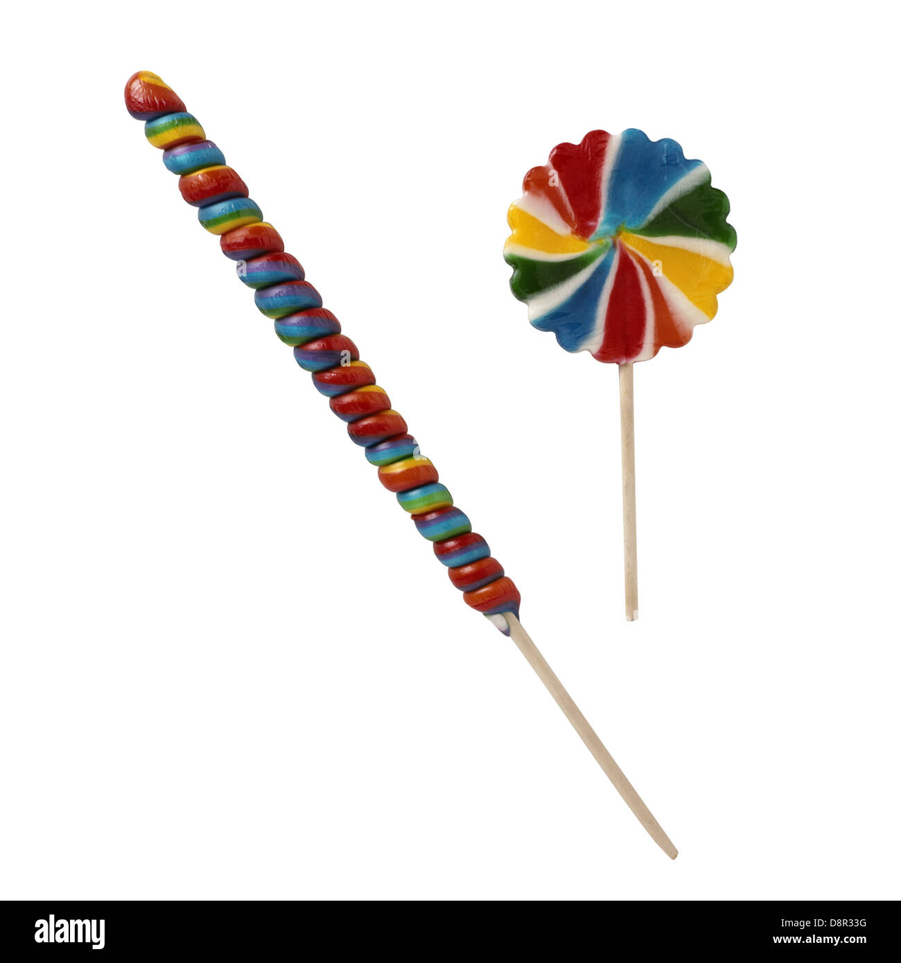 Le Candy-Colorful lollipops isolés contre white Banque D'Images