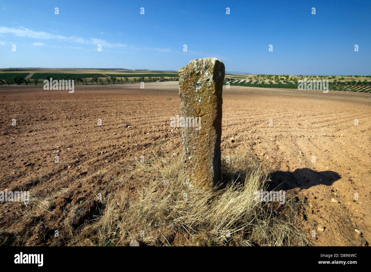 Pierres de la frontière ou de pierre qui indiquent les limites du territoire qui appartenait à l'Ordre de Saint-Jean Banque D'Images