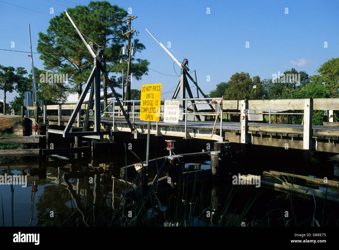 La Louisiane, Elk283-4654 Pays Cajun Bayou, Caillou, pont Banque D'Images