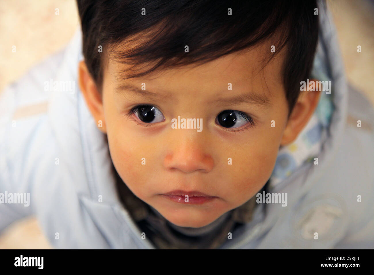C Est Une Photo D Un Petit Garcon Eurasien Qui Est De 2 Ans Il Est Europeen Chinois Il Se Lever A L Interieur D Un Hangar Agricole Hangar Ou Du Photo Stock Alamy