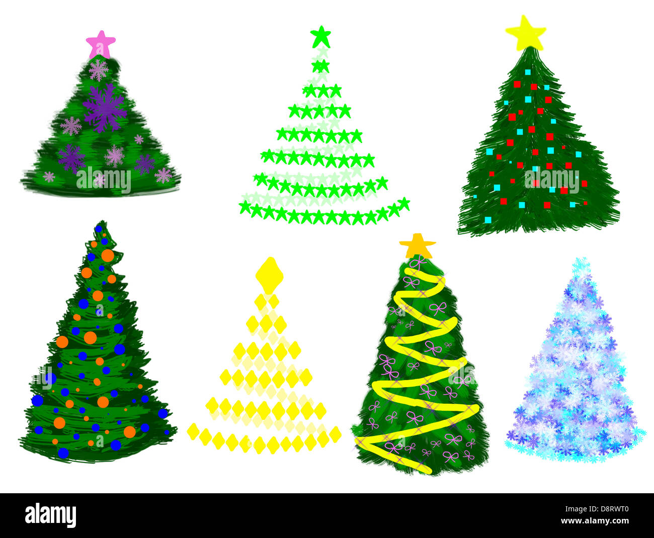 Ensemble d'arbres de Noël Banque D'Images