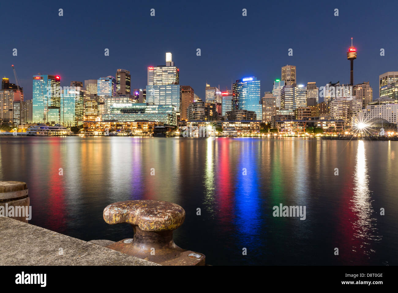 Sydney City skyline at Dusk prises de Pyrmont Banque D'Images