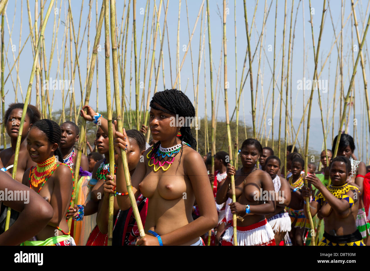 Swaziland umhlanga reed dance Banque D'Images. 
