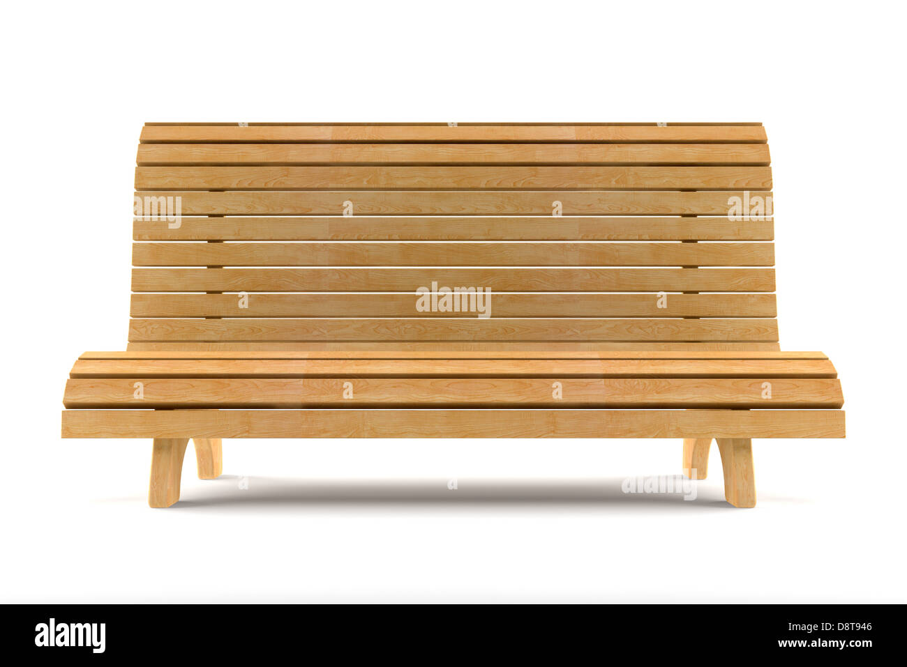 Banc en bois isolé sur fond blanc Banque D'Images