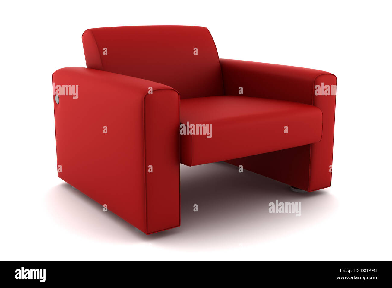 Fauteuil rouge isolé sur fond blanc Banque D'Images