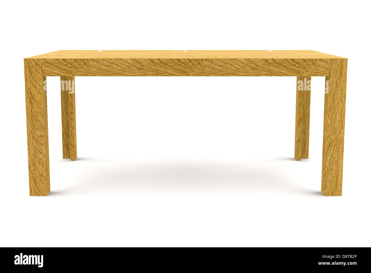 Table en bois brun moderne isolated on white Banque D'Images