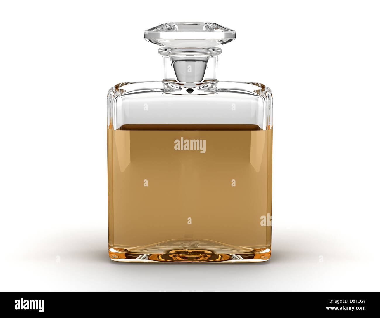 Flacon de parfum isolé sur fond blanc Banque D'Images