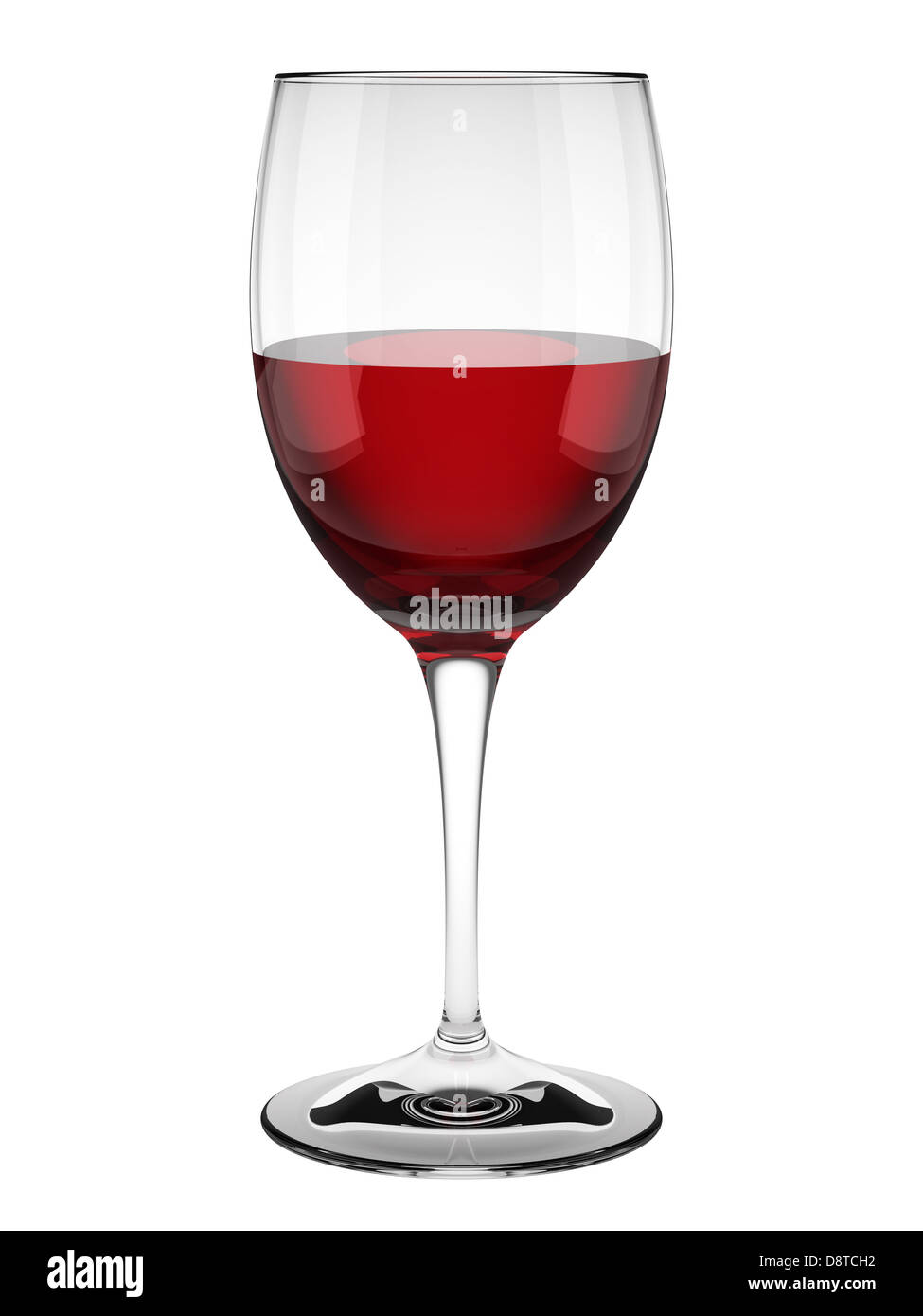 Vin rouge verre isolé sur fond blanc Banque D'Images