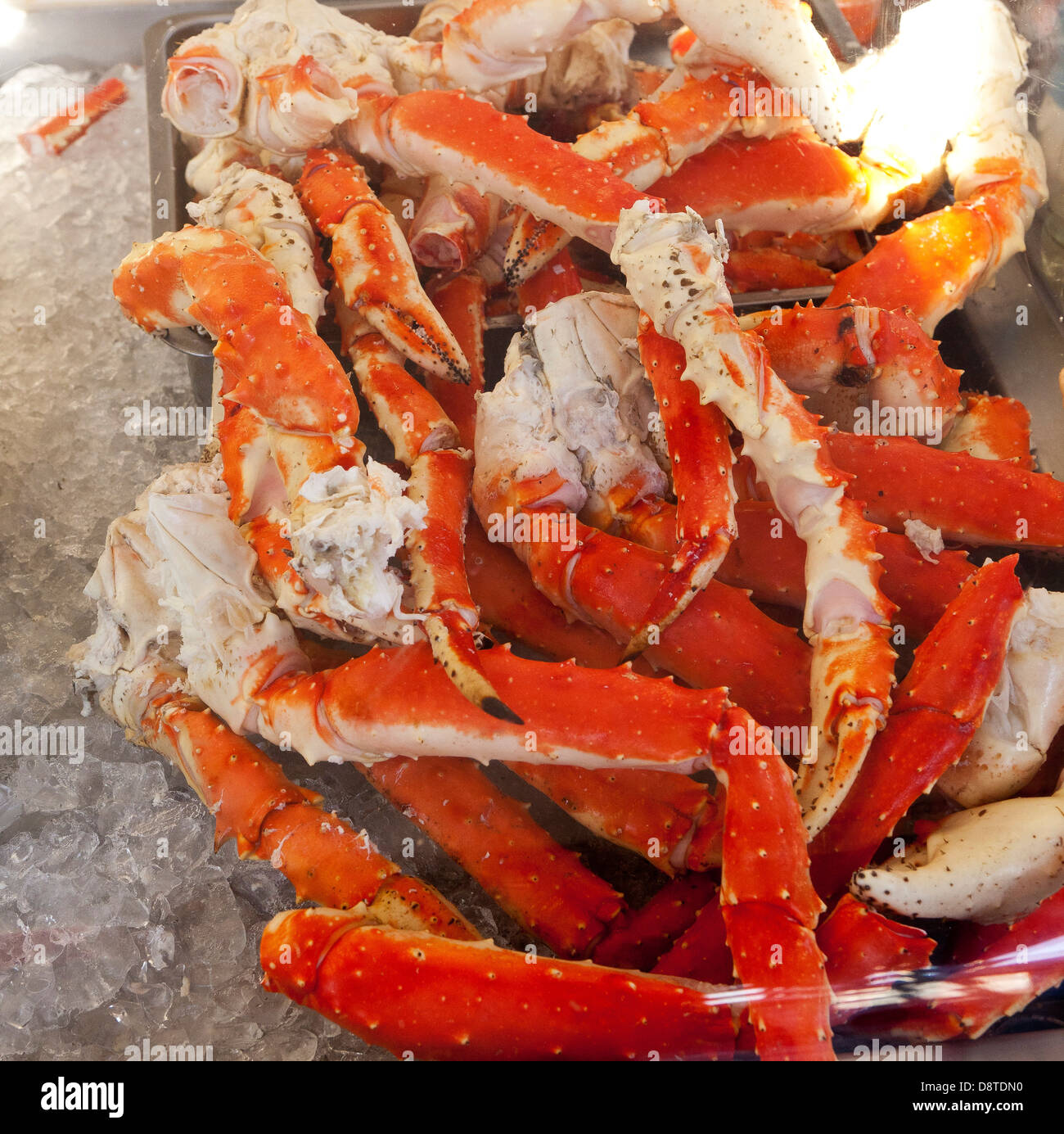 Crabe frais, Bergen en Norvège. Banque D'Images