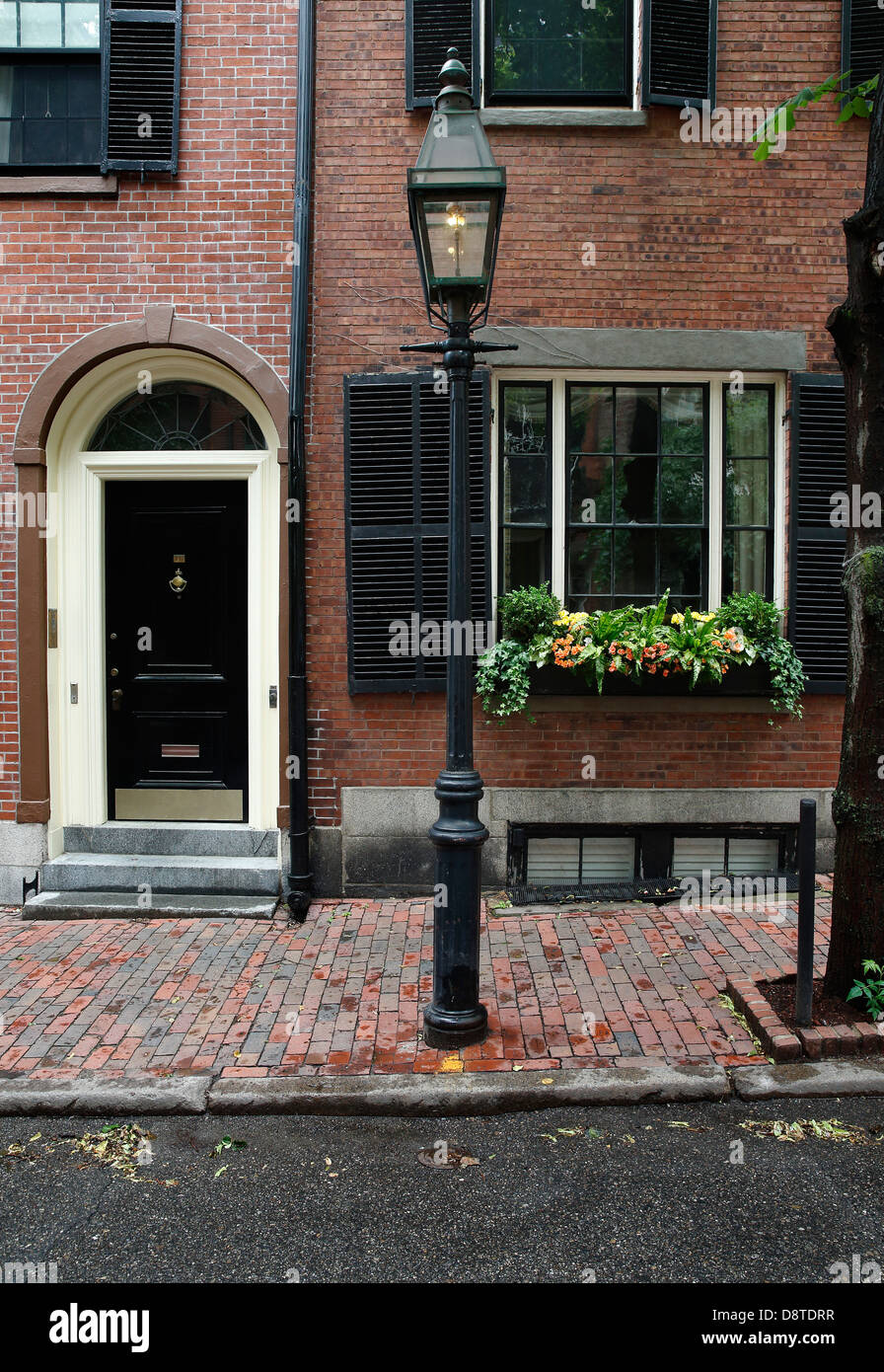 La rue Cedar sur Beacon Hill, Boston, Massachusetts Banque D'Images