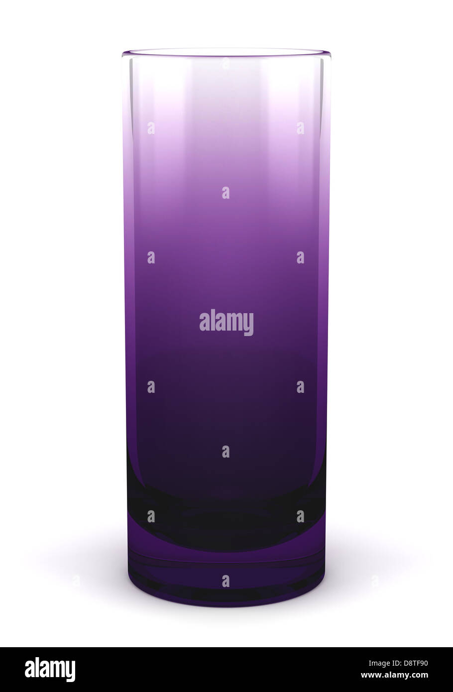 Vase en verre violet unique isolated on white Banque D'Images