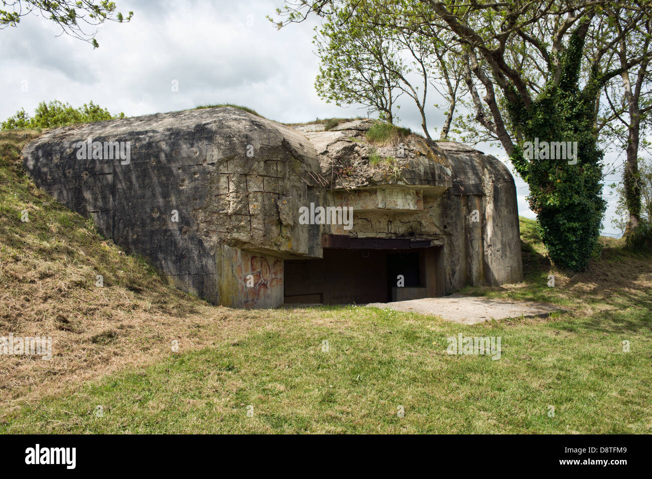 Batterie d'Azeville, Normandie, France, l'une des cibles principales des alliés lors du débarquement Banque D'Images