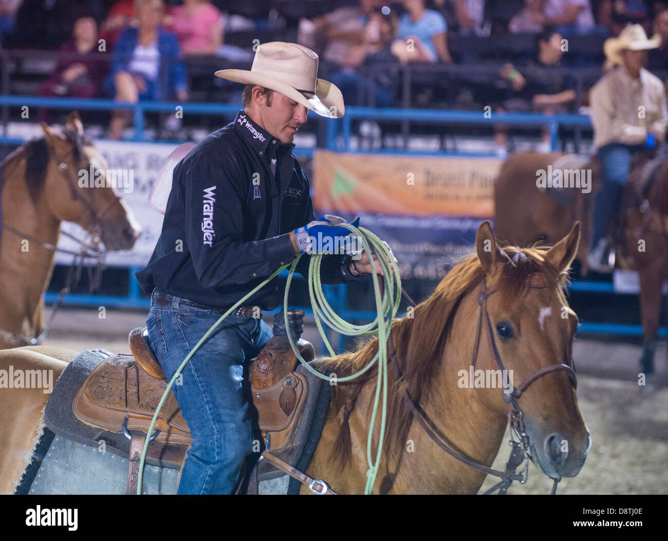 Cowboy participant à l'Helldorado Days Professional Rodeo à Las Vegas Banque D'Images