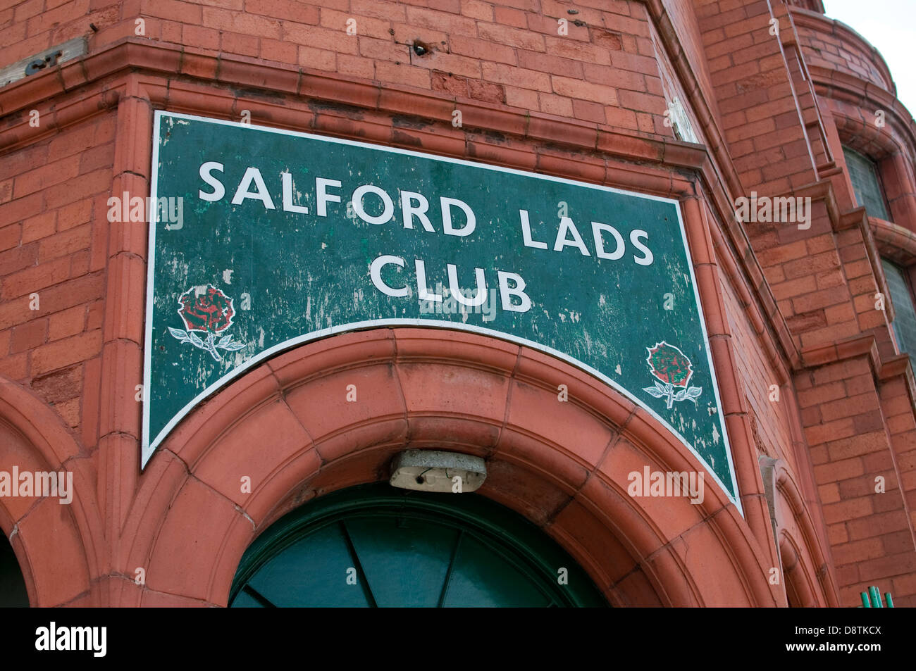 Inscrivez-vous sur porte à Salford Lads Club, Greater Manchester Banque D'Images