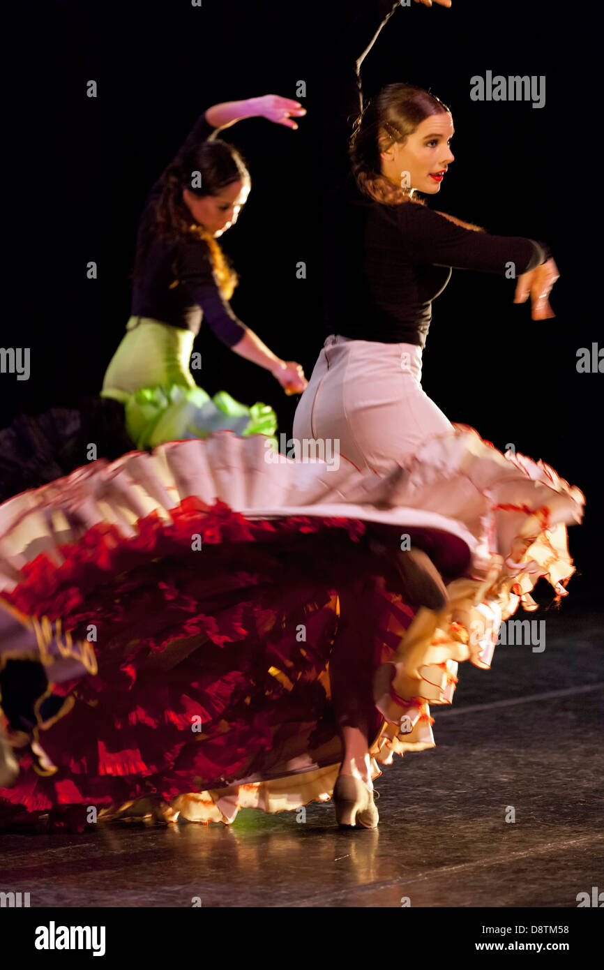 Danseurs de Flamenco, Yjastros Dance Company, Rodey Theater, Albuquerque, Nouveau Mexique USA Banque D'Images