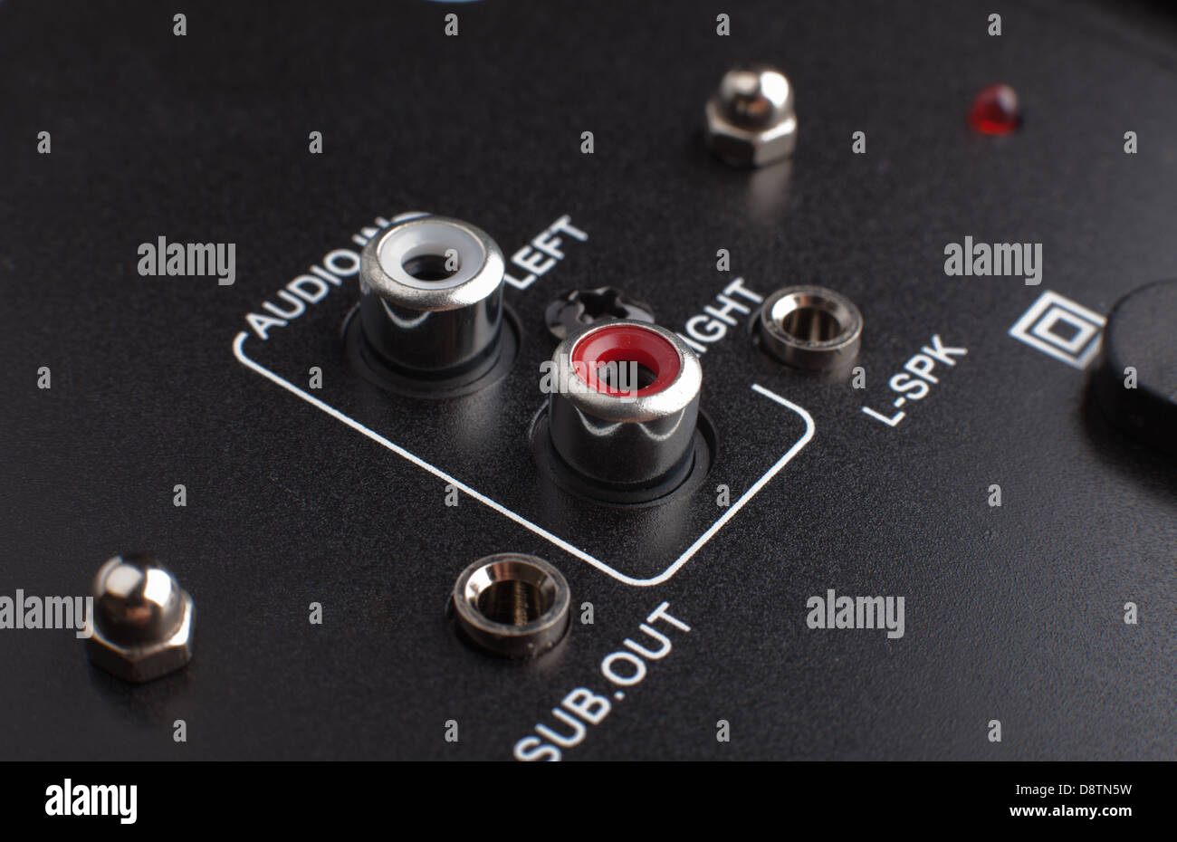 Système Audio Sortie sur le fond noir Banque D'Images