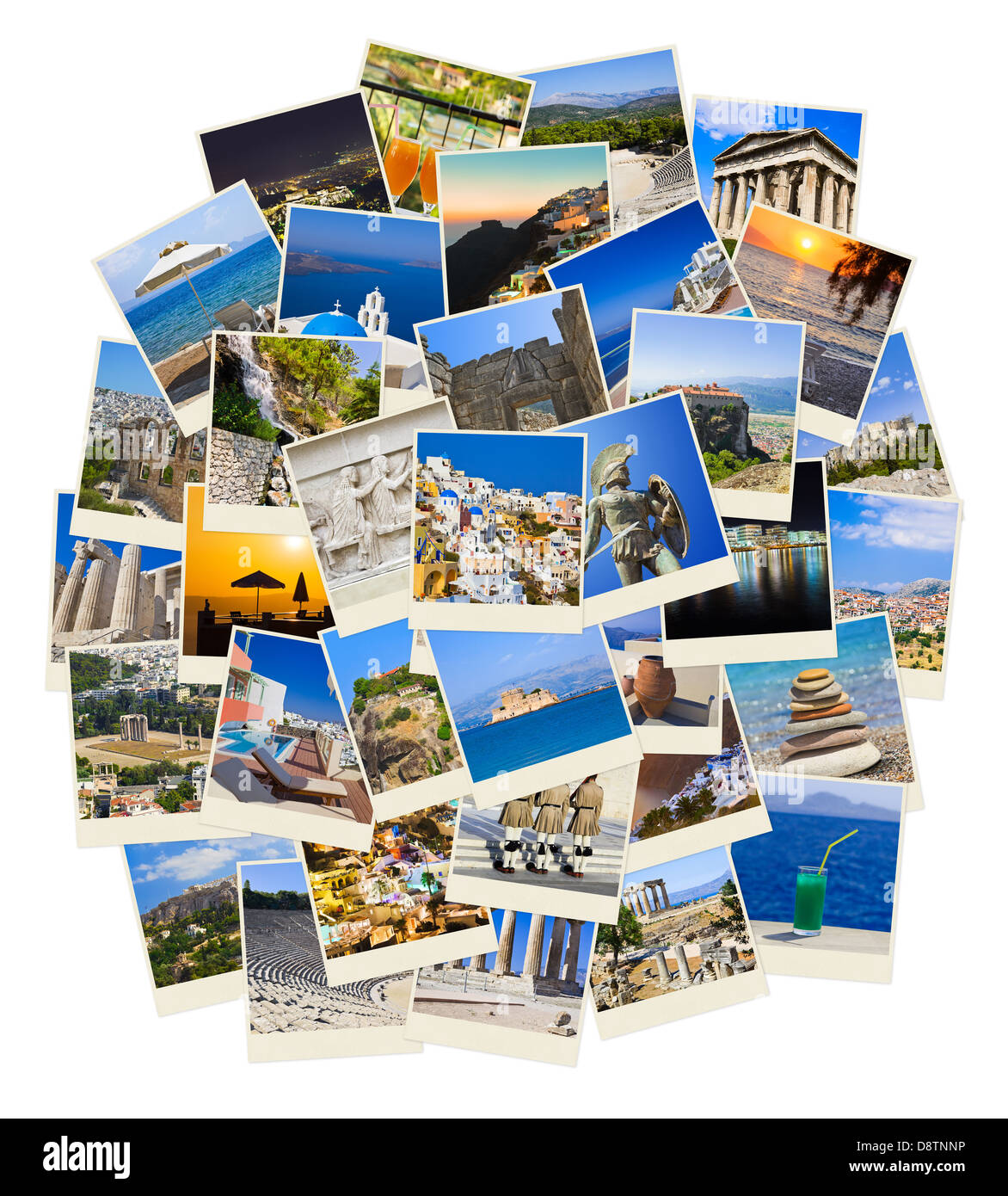 Pile de photos de voyage en Grèce Banque D'Images