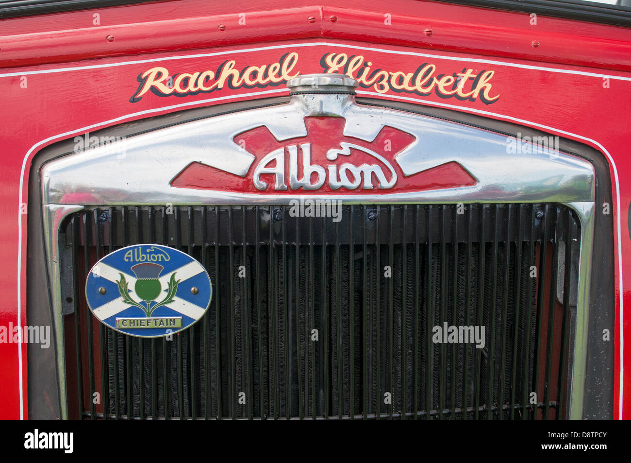 Capot Capot ou badge ou insigne d'Albion vintage camion, England, UK Banque D'Images
