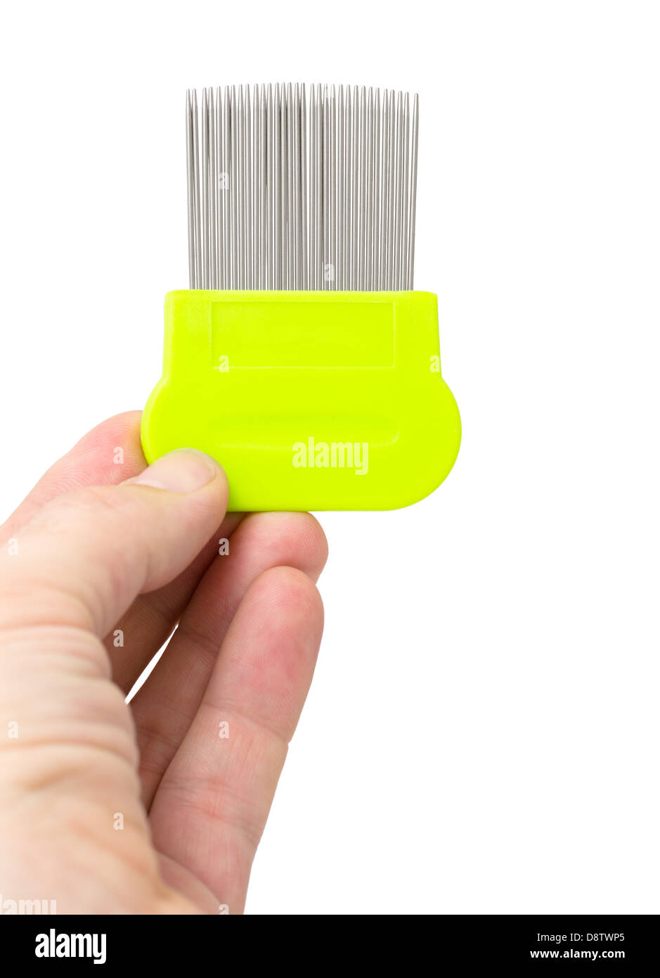 Dent anti poux peigne en main Banque D'Images