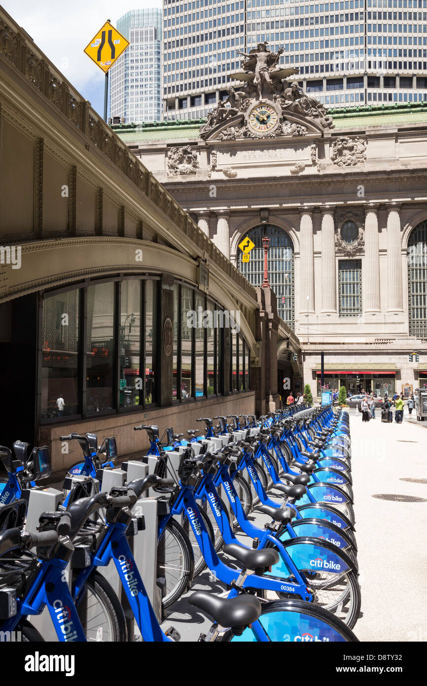 Station d'Citibike pour NYC Bike Share, USA Banque D'Images