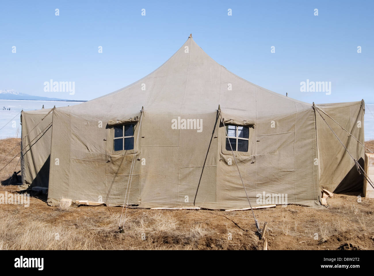 Grande tente militaire Banque D'Images