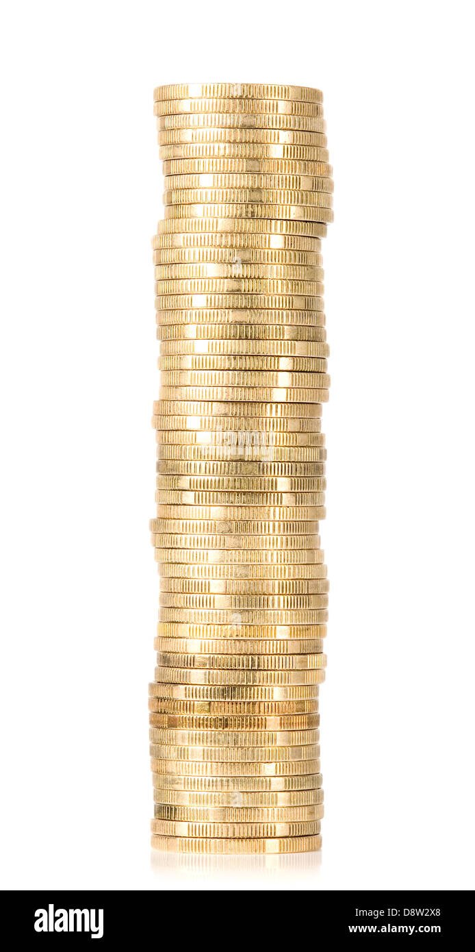 Pièces d'or disposés en pile, concept finance Banque D'Images