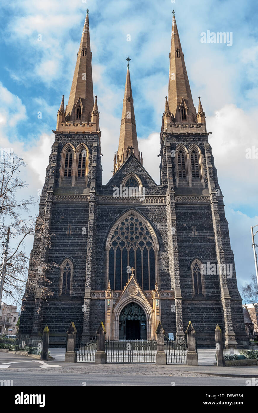 La cathédrale Catholique St Patrick au centre-ville de Melbourne en Australie. Banque D'Images