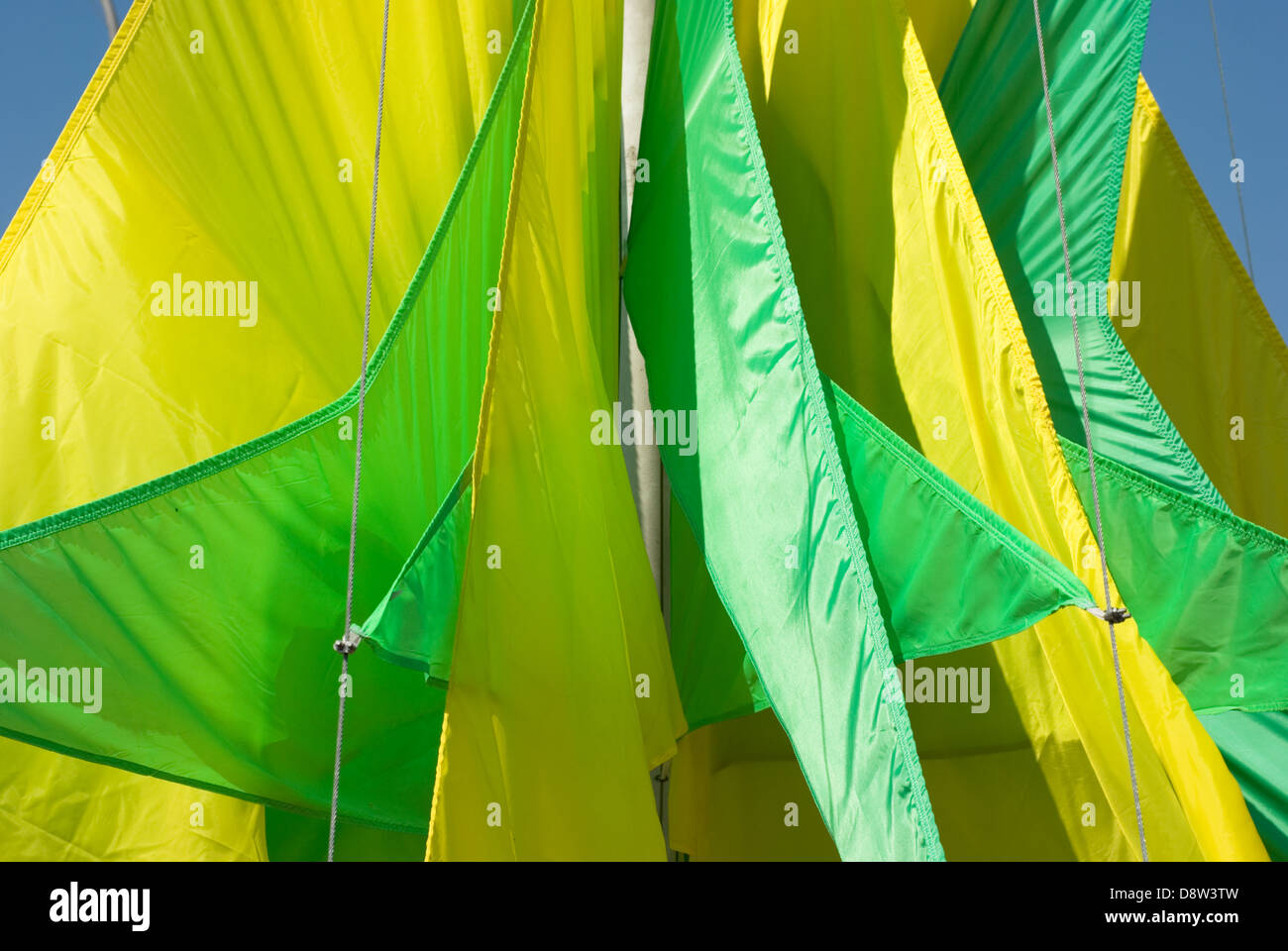 Drapeaux jaune vert géométrique Banque D'Images