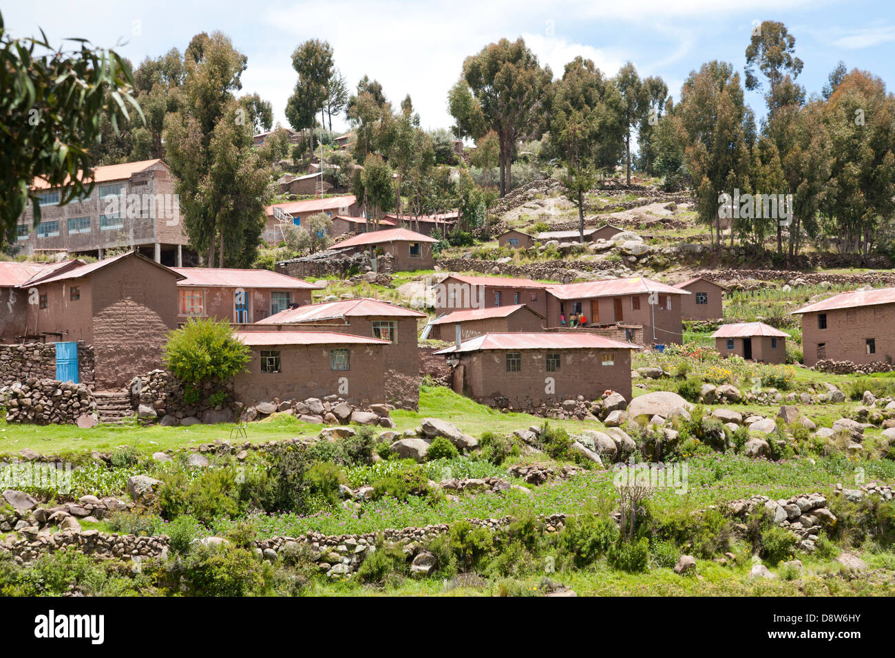 L'île de Taquile, Lac Titicaca, Pérou Banque D'Images