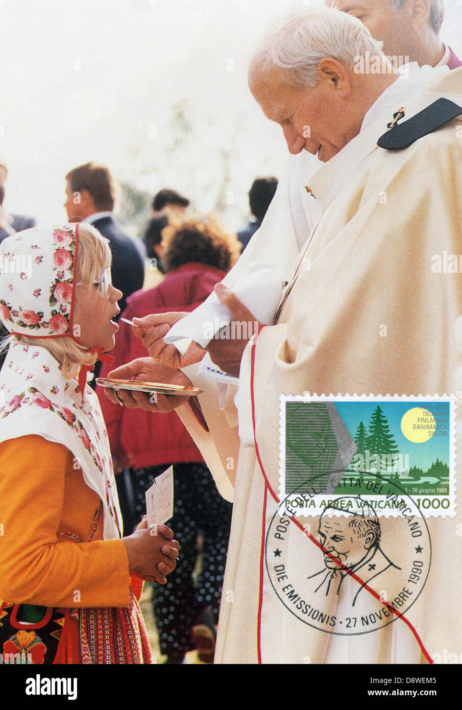 Vatican carte maxicard (maximum) et de timbres-poste - Le Pape Jean Paul II Banque D'Images