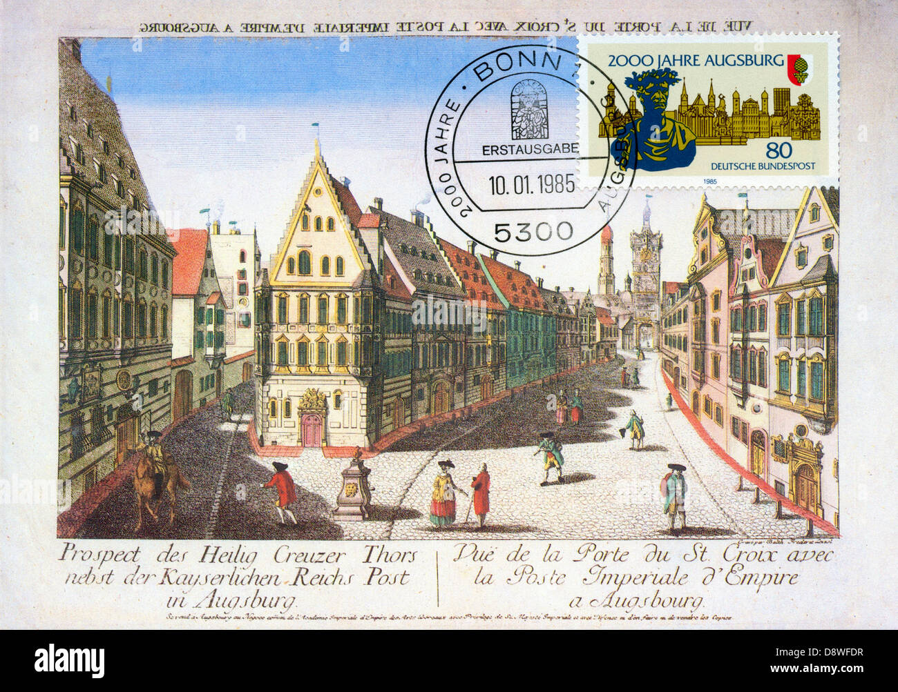 Carte maxicard allemand (maximum) et de timbres-poste - 2 000 ans d'Augsbourg Banque D'Images